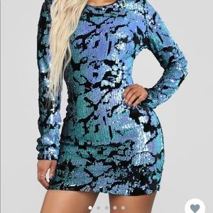 Makin statements dress aqua by Fashion Nova size m